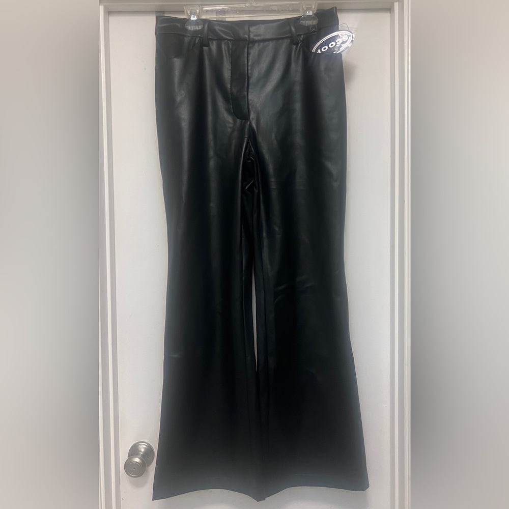 NWT Scoop faux leather black trousers - size 12